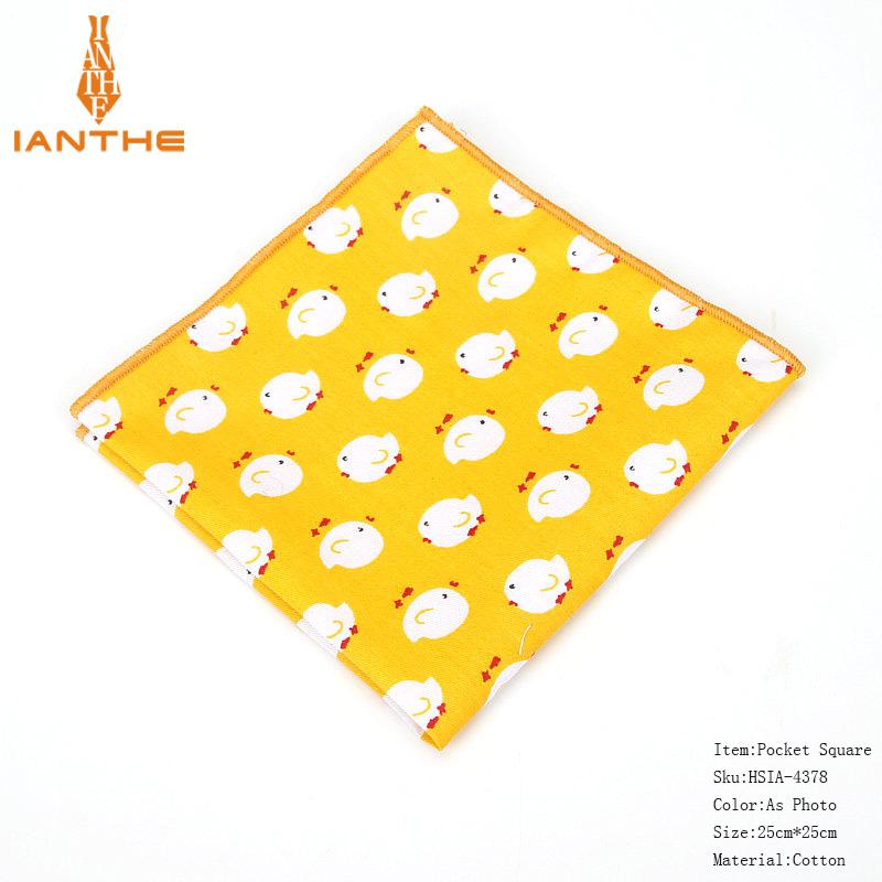 Merk heren katoenen zakdoek dierenprint pochet voor mannen bruiloft borst handdoek pakken zakdoeken 25*25cm: Ia4378