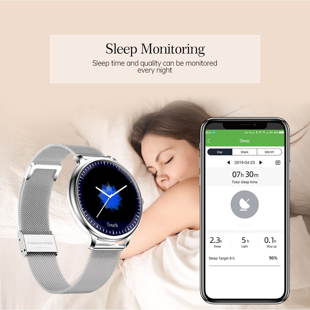 Casual Vrouwen Slimme Horloge Kleur Screen Sleep Hartslagmeter Compatibel Inkomende Oproep Stappenteller Wekker Camera Afstandsbediening
