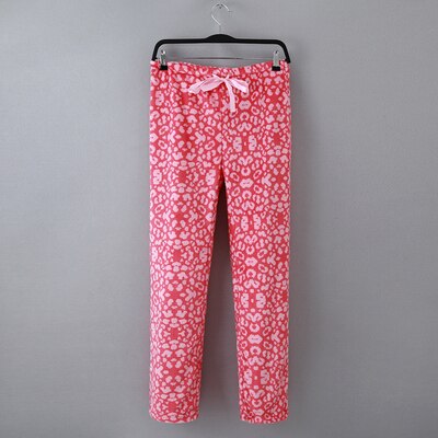 Piżamy damskie spodnie koralowe spodnie z polaru piżama femme: Czerwony / L