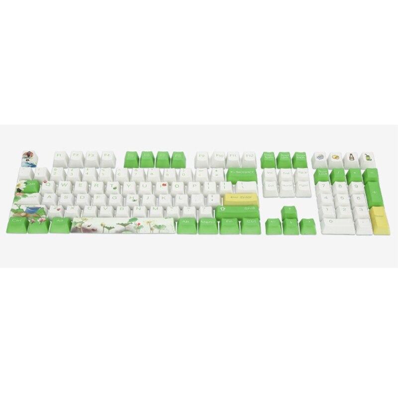 PBT Keycap Set - 108 Keys - Dye Sublimation - Ukiyo-e Sea Waves / Summer Lotus Designs: Summer Lotus