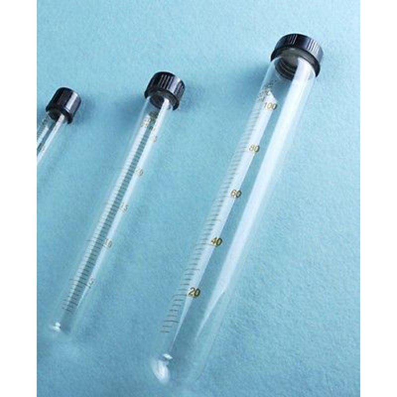 Skala Linie 10ml Glas Reagenzglas Runde Unterseite mit schraube kappe für Chemie Labor