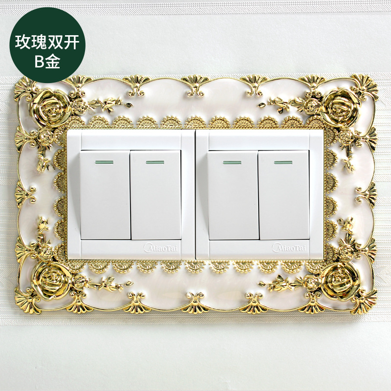 Autocollant interrupteur en plastique Style cour européenne, autocollant interrupteur simple et Double, couvercle de protection, adhésif mural , décoration de la maison: SKU-7