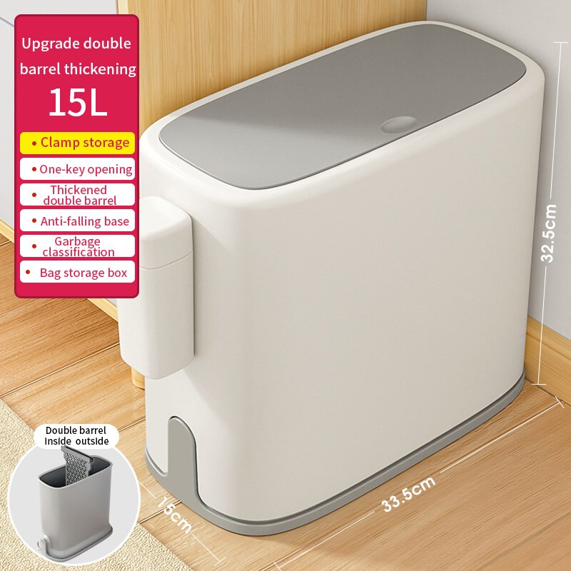 Joybos – poubelle de salle de bain, support de sac poubelle, bac à déchets de recyclage pour seau de cuisine, bac à poussière de Type presse à fissures: Default Title