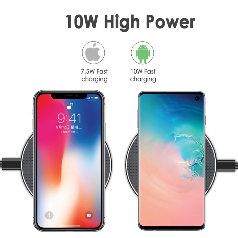 10W Qi Draadloze Oplader Voor Iphone 8 X Xr Xs Max QC3.0 10W Snelle Draadloze Opladen Voor Samsung s9 S8 Note 9 S10 Usb Lader Pad