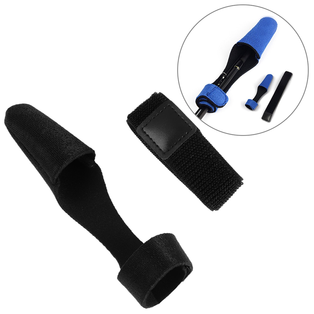 1Set Fishing Rod Tie Outdoor Elastic Bandage Fastener Straps Tip Cover Reusable Sleeves Pole Glove Truss Cane Protector Case
