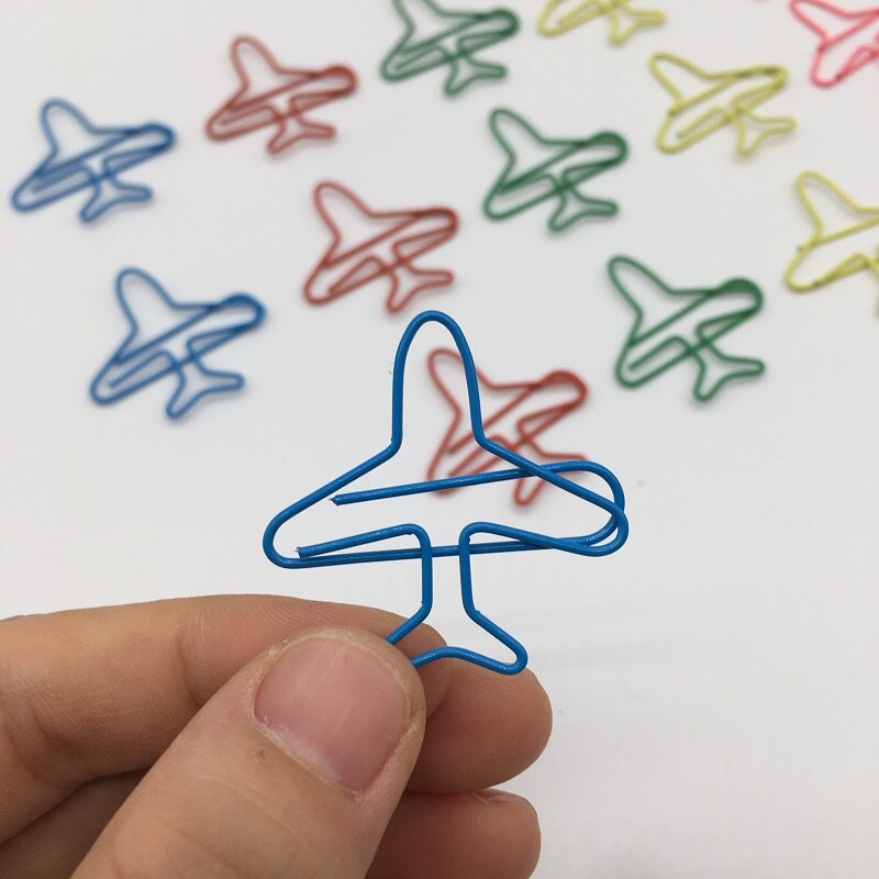(10pcs to sell) Airplane Metal Paper Clips, Cute Plane Clip, Office School Stationery Supplies