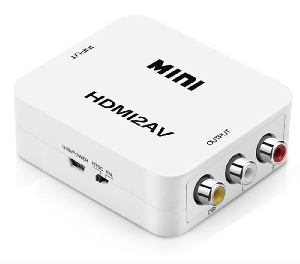 Hdmi Naar Av Scaler Adapter Hd 1080P Video Composiet Converter Box Hdmi Naar Rca Av/Cvsb L/R Video Mini HDMI2AV Ondersteuning Ntsc Pal