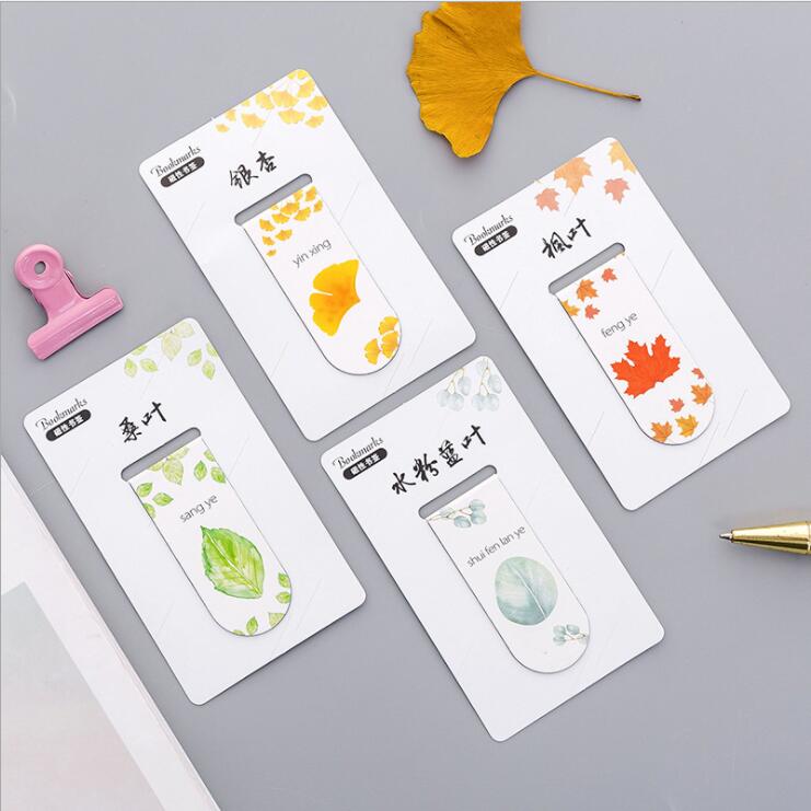 4 stks/set Pretty Maple Bladeren Metalen Magneet Bookmark Papier Clip School Kantoorbenodigdheden Escolar Papelaria Kids