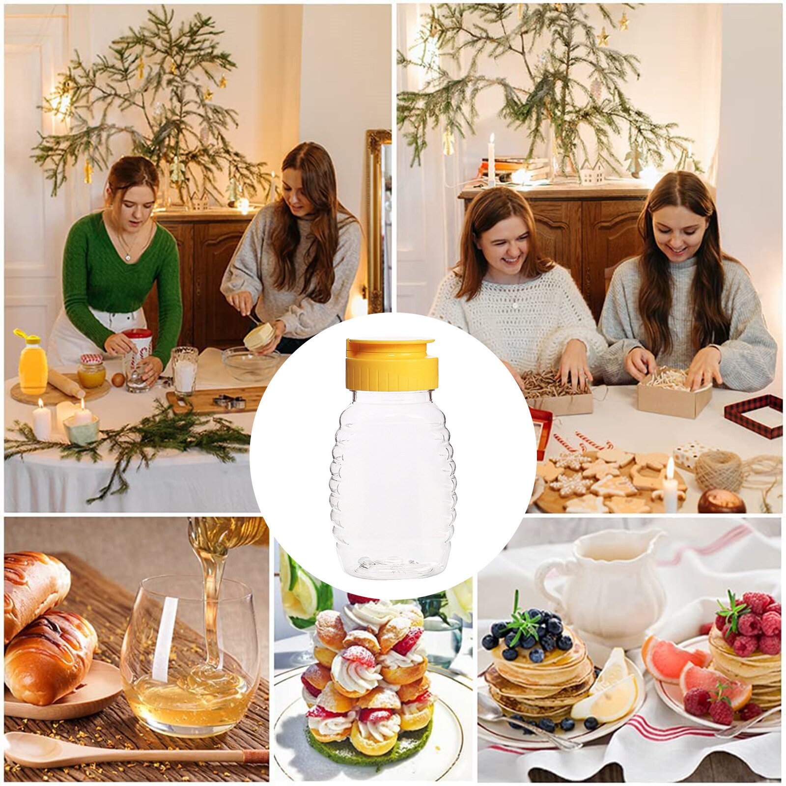 8 Pack 150ML Food Grade Honey Container Honey Squeeze Bottle With Leak Proof Flip-Top