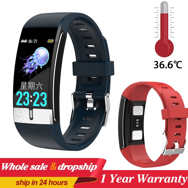 Smartwatch heren  e66 lichaamstemperatuur ecg ppg waterdichte sportarmband bloedzuurstof hartslag smartwatch voor ios android