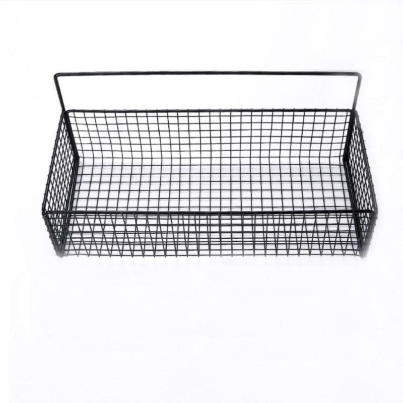 Black Wall-mounted bathroom shelf organizer Shampoo Rack Toilet Accessories Kitchen Free Punch Condiment Storage Basket