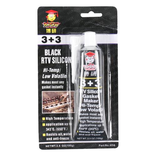 Sealant 3 + 3 High Temperature Silicone Rubber Automotive Non-adhesive Gasket Oil Resistant Waterproof Sealant For Engines: Black