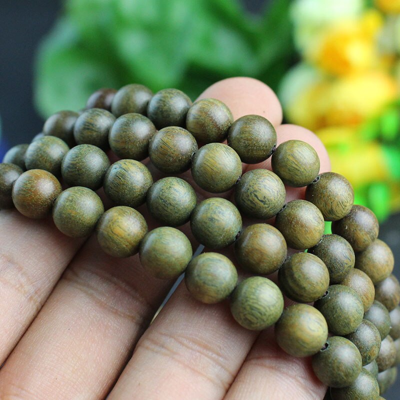 Bracciale in legno di sandalo verde Log vecchio materiale 108 perline buddiste lungo il modello gioielli da uomo e da donna