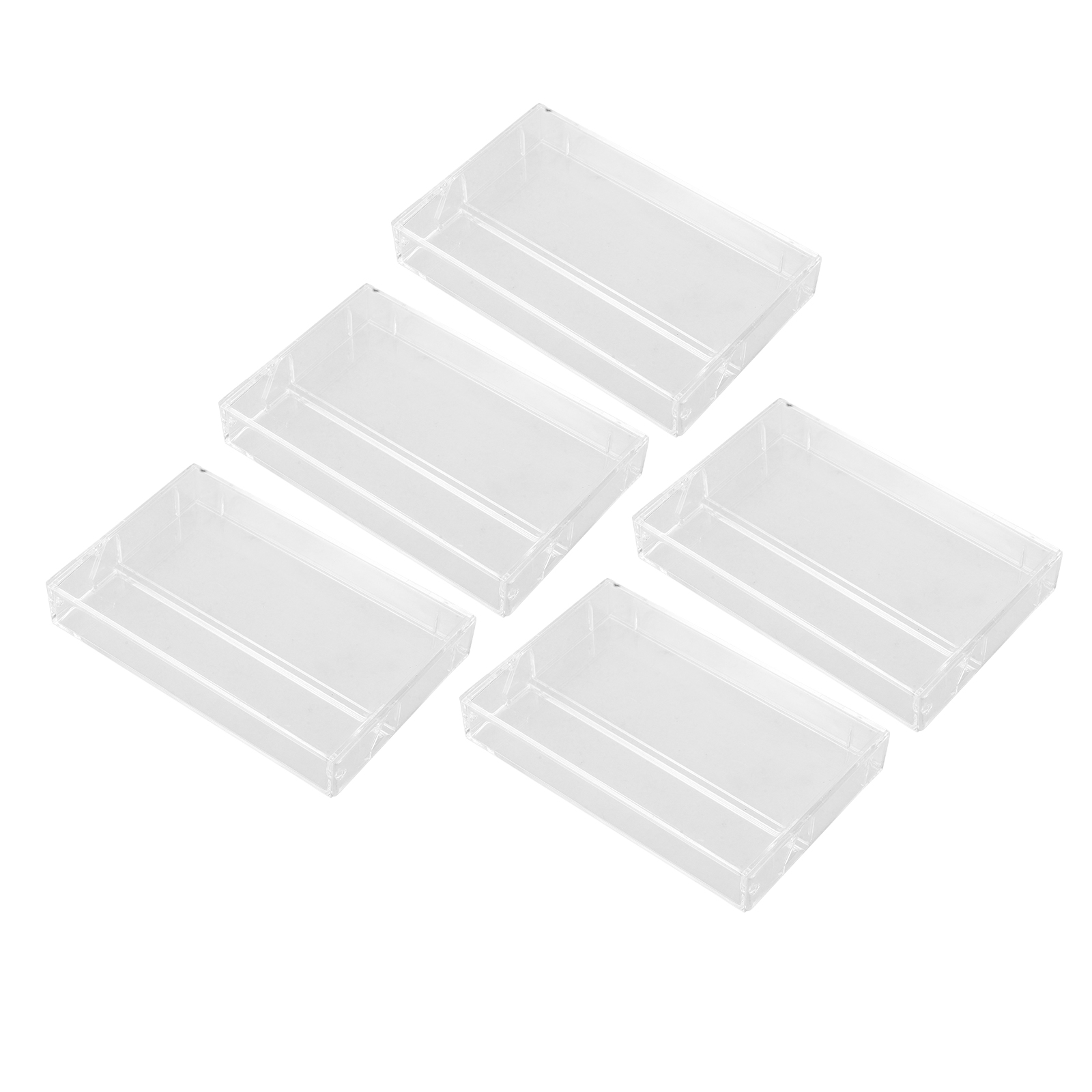 5 Pcs Tape Storage Box Portable Carrying Holders Multi Cassette Display Case Plastic Empty Shell Small Travel
