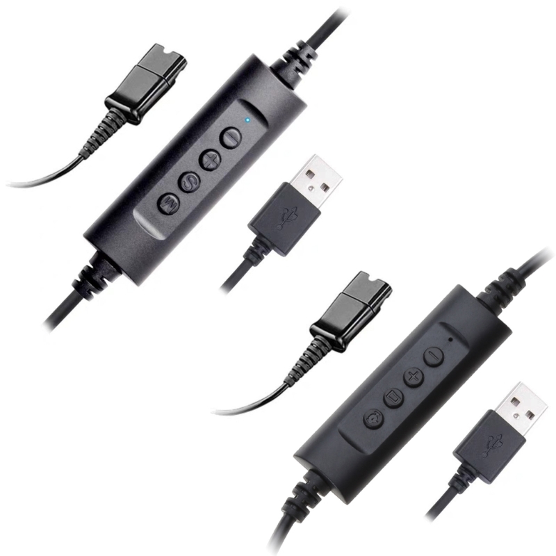 Headset Quick Disconnect QD Cable to USB Adapter Cable with Volume Adjuster USB-QD Headset Adapter Cable Accessory