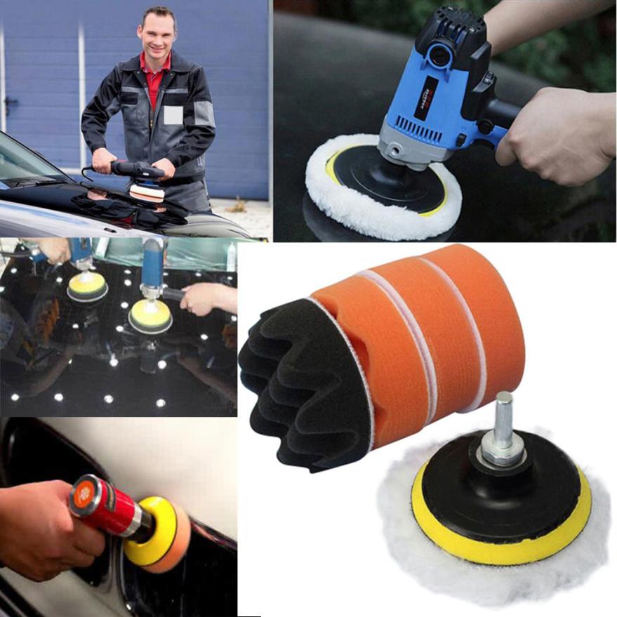 CARPRIE Car Polishing Tools Drill Adapter Economical Washed Re-use 7pcs/Set Sponges Waves Plate Compound Car Polish Tool Feb26