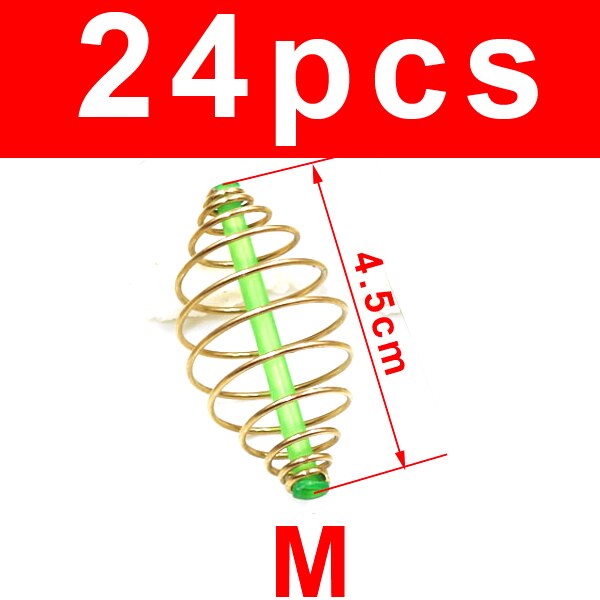 Bimoo 24PCS Method Feeder Bait Spring Cage for Carp Fishing Rig Saltwater Bottom Rigs Making Fishing Tackle: 24pcs Size M