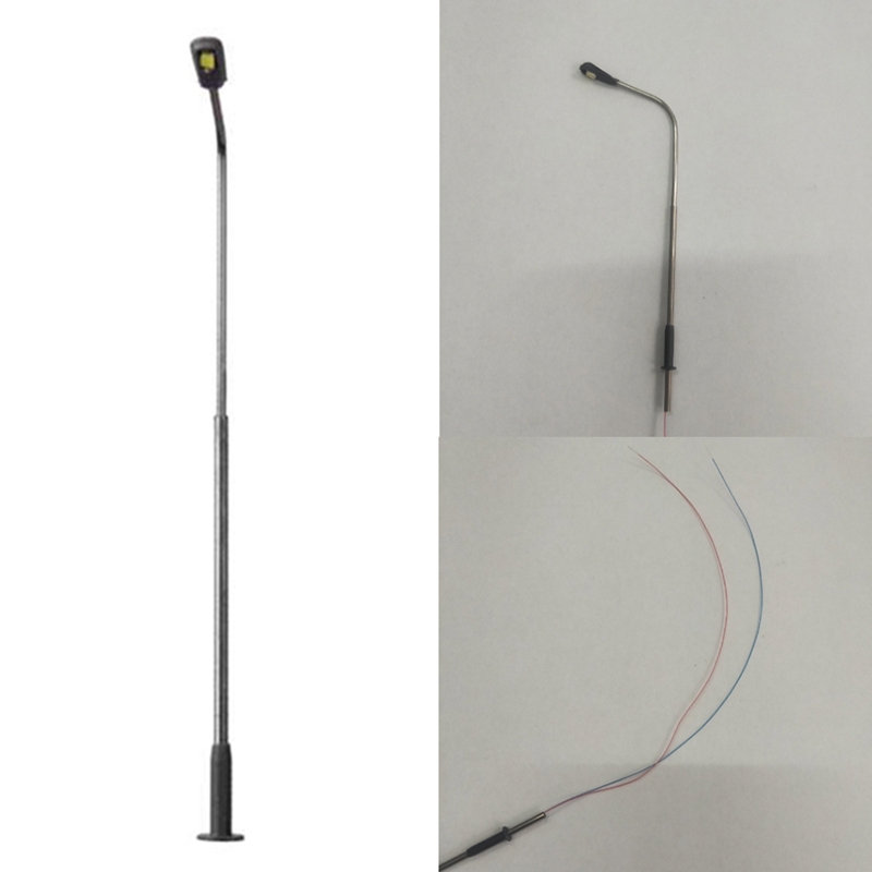 20Pcs Model Railway 10Cm Lamp Post Street Lights HO Scale 1:87 LED 3V Resistors LQS08 Single Head