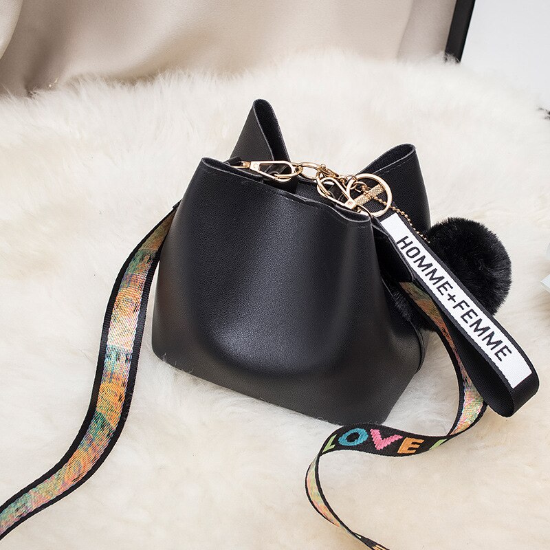 Lint Messenger Ms Emmer Handtas Mobiele Telefoon Zak Zoete Lady Vrouwen Crossbody Tas: Black