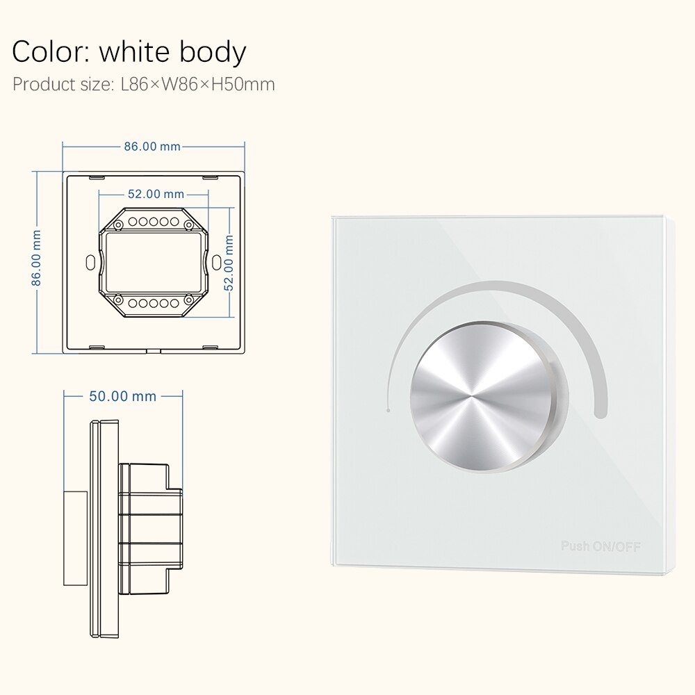 AC Triac LED Dimmer 220V 110V Wireless RF Rotary Glass Panel Dimmer With 2.4G Remote Controller for Single Color LED Bulb Lamps