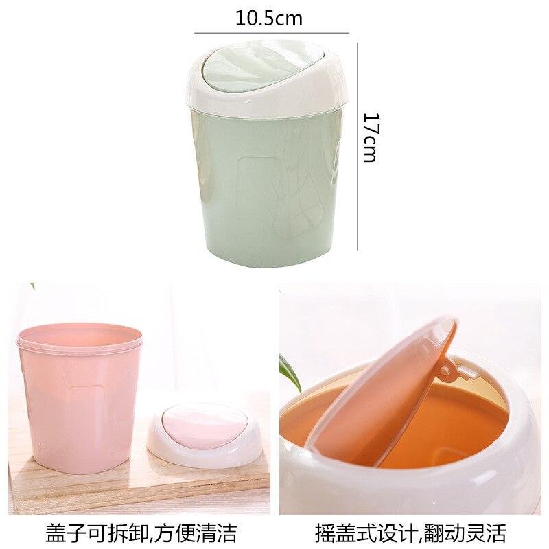 Super Kleine Desktop Schudden Deksel Kleine Prullenbak Woonkamer Koffietafel Papier Mand Huishoudelijke Tafel Mini Prullenbak Decoratieve