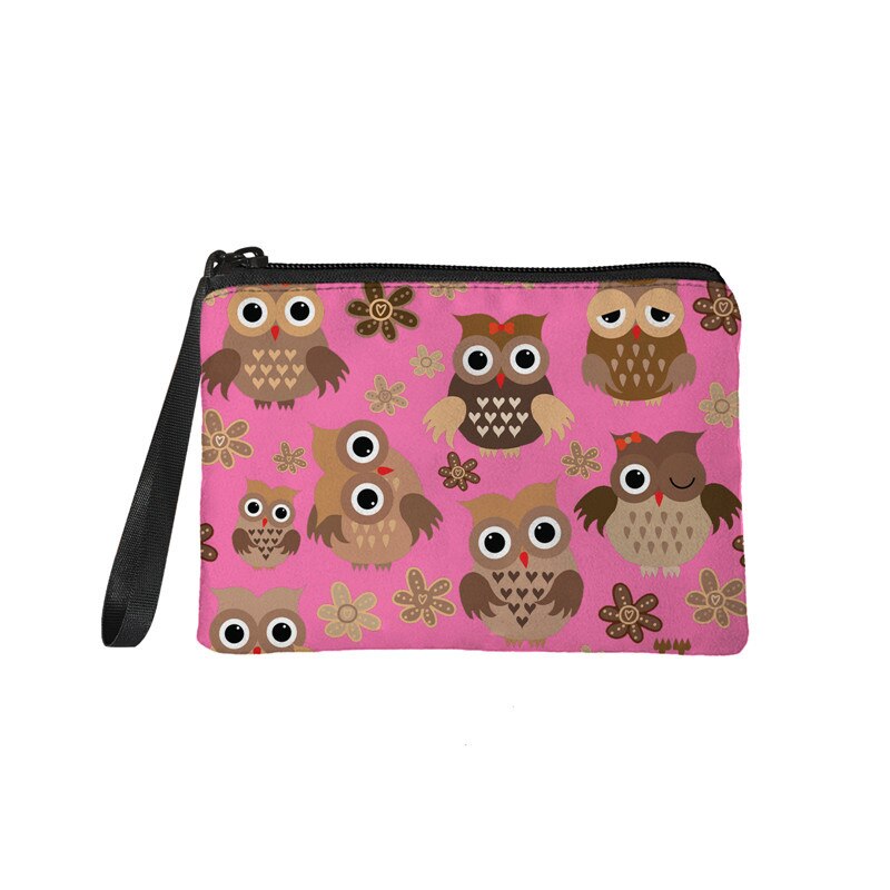 NOISYDESIGNS-monedero pequeño con dibujos animados de búho para mujer, cartera pequeña, monedero, tarjetero: Z7775D82