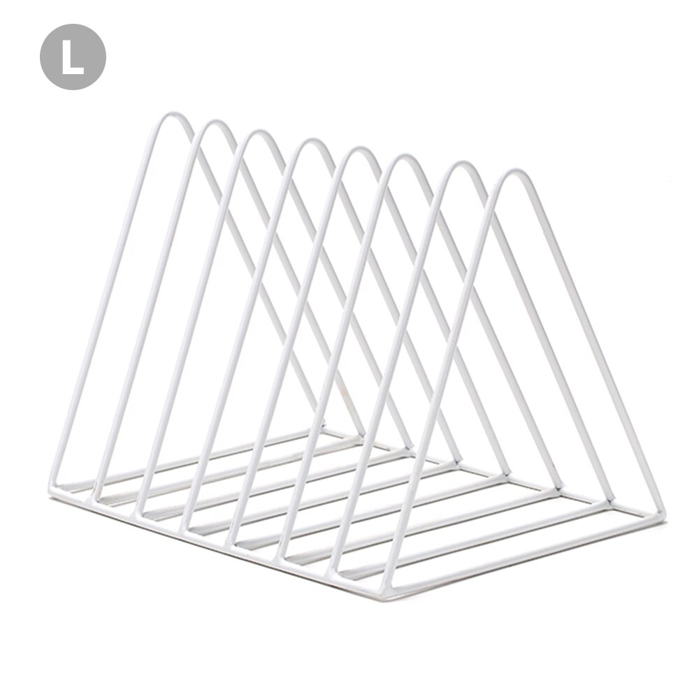 Vinyl pladestativ metal trekant bogmagasin rack pladesamling opbevaringsstativ hjem skrivebord opbevaring rack dekoration: 03 l