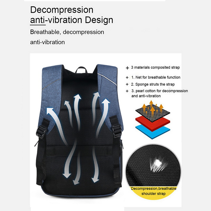 15.6 pouces sacs à dos d'ordinateur portable hommes multifonction étanche voyage sac à dos Anti-voleur USB mâle Mochila sac d'école