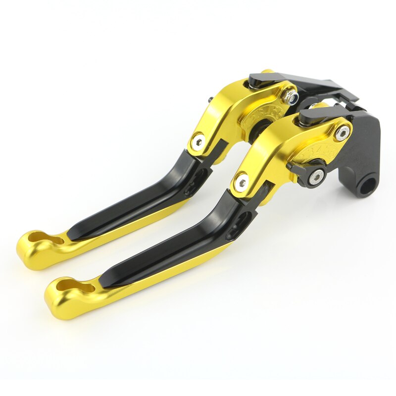 Palancas de freno de embrague para Yamaha Tenere 700, palancas de freno CNC plegables y ajustables, accesorios de aluminio extensibles para motocicletas: Black and Gold