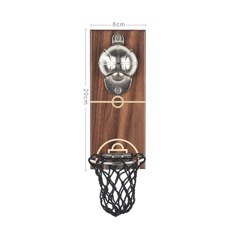 Wijn Bier Flesopener Muurbevestiging Fles Basketbal Flesopener Met Embedded Magnetische Cap Catcher Koelkast Keuken Gadgets