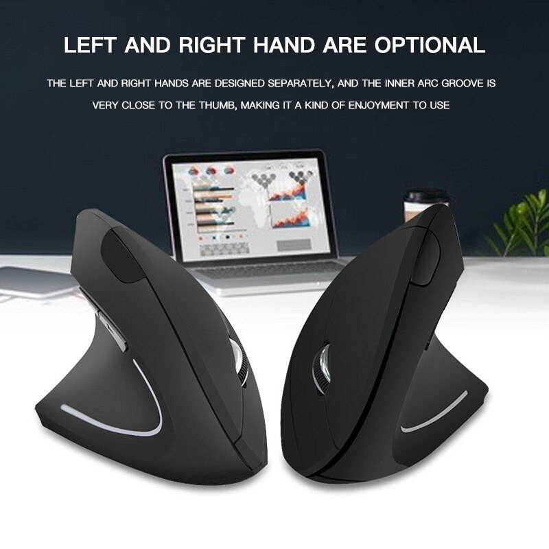 Simple Convenient Left-Hand Right-Hand Fifth Generation Vertical Wireless Mouse Ergonomic Charging Upright Mouse