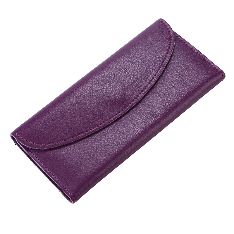 Womens Wallets and Purses Women Wallets Famous Women Wallet Genuine Leather Long Wallet Cow Leather Wallet Men: Purple