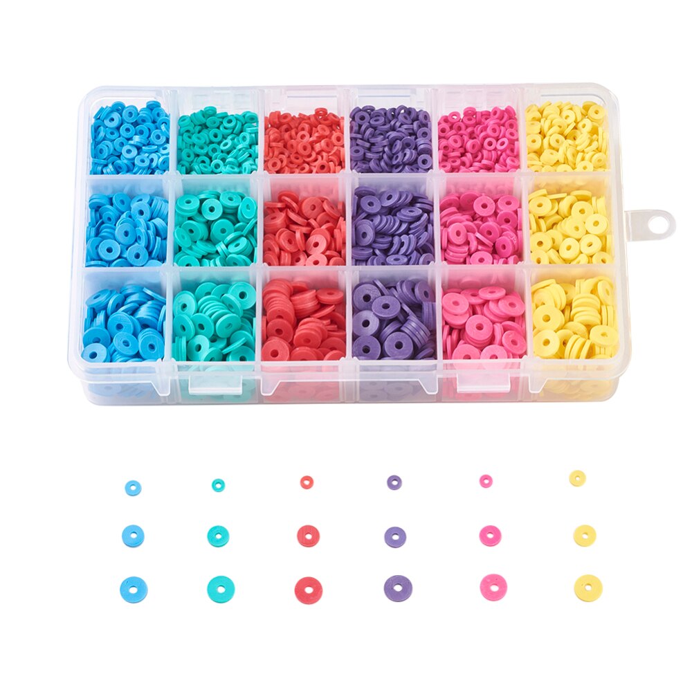 Mix Kleur Milieu Handgemaakte Polymeer Klei Kralen 4Mm 6Mm Disc Bead Voor Sieraden Maken Diy Armband Accessoires Ongeveer 5280Pcs: Mix 6colors / 8mm