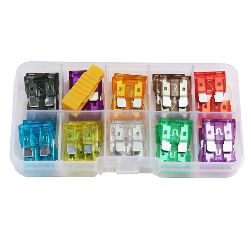 Bil sikringsboks blad sikringsboks auto sikring bil 2a 3a 5a 7.5a 10a 15a 20a 25a 30a 35a standard medium sikring farvekode holdbar