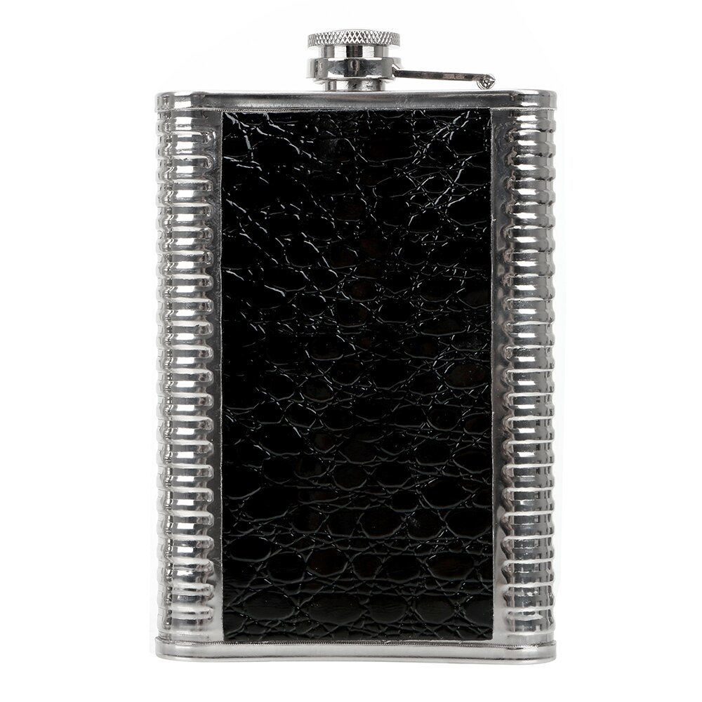 HOOMIN 9 OZ Alcohol Kolf Rvs Hip Kolven Bar Whisky Fles Draagbare Anti Slip: Zwart