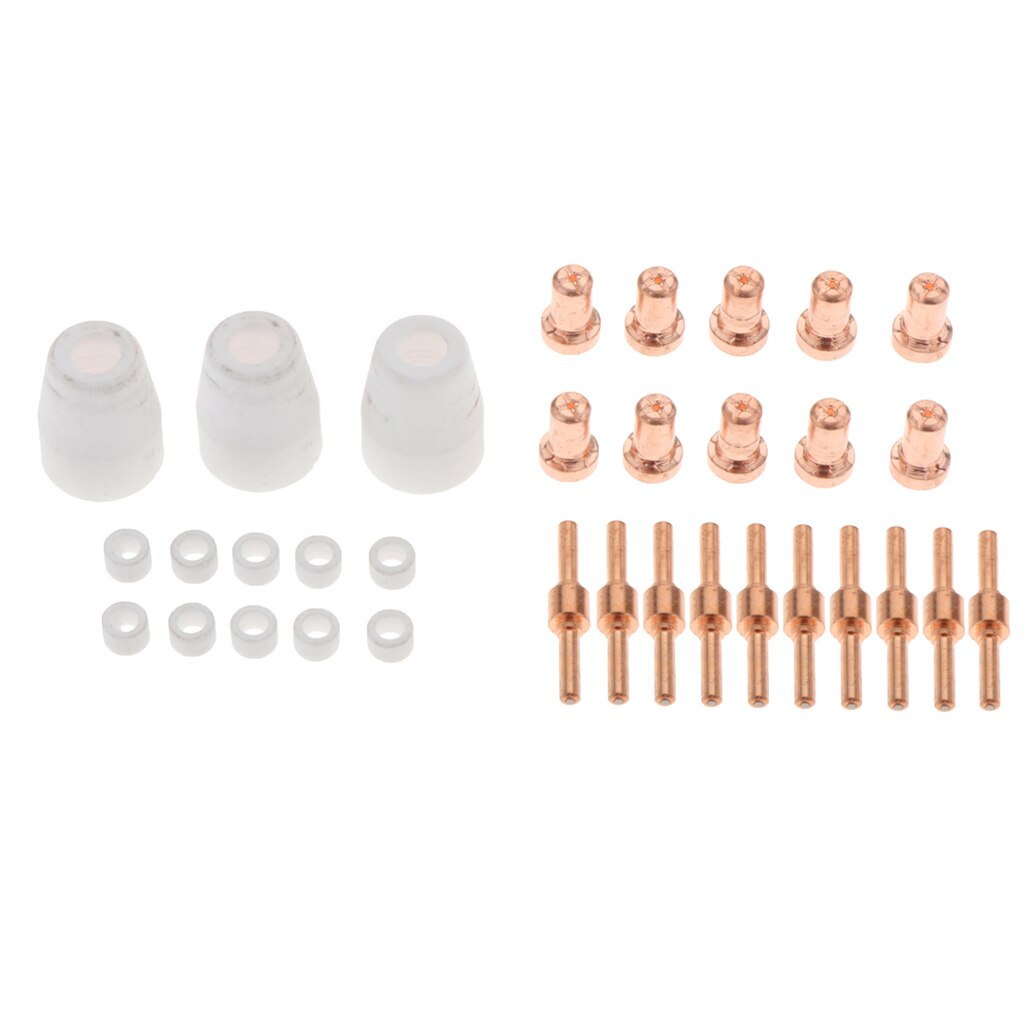 33PC Air Plasma Cutter Long Nozzle Tip & Ceramic Cup Accessory Kit