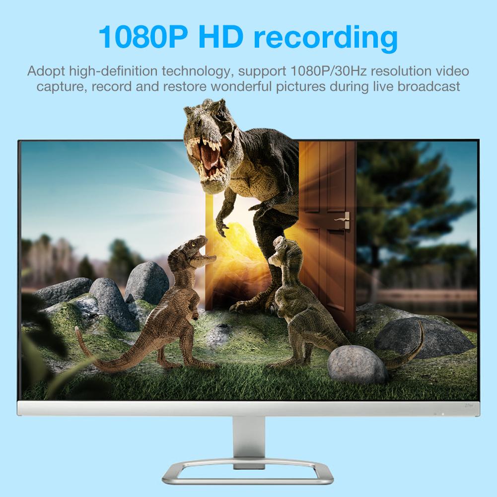 USB2.0 Capture Card HDMI Video Game Converter with Loop Out HDMI to USB Capture Device