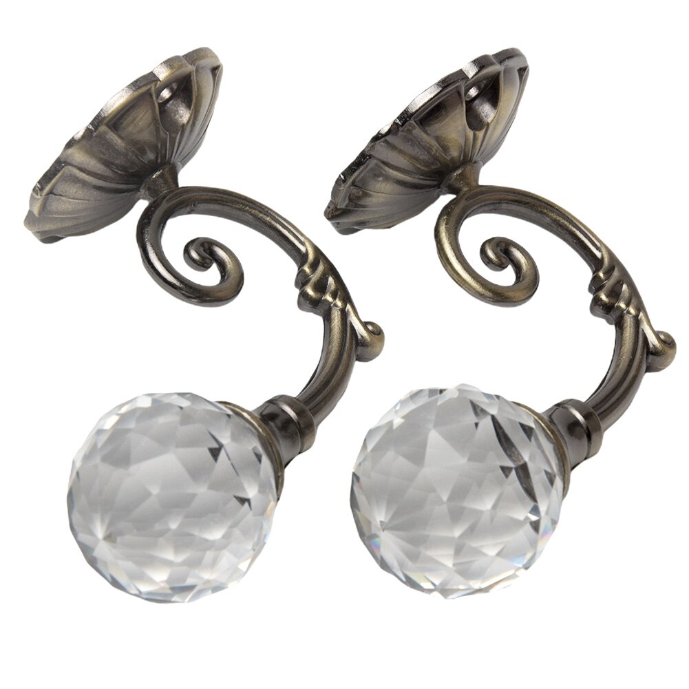 Metal Crystal Glass Curtain Holdback Wall Tie Back Hooks Hanger Holder