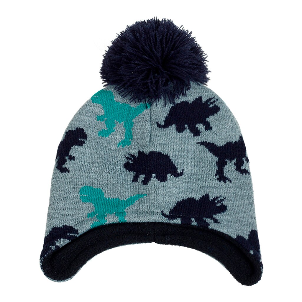 Berretto per bambini cappello di lana modello dinosauro ragazzi e ragazze cappello lavorato a maglia termico cappello Hairball Kawaii cappello caldo invernale 10.23: S / NY