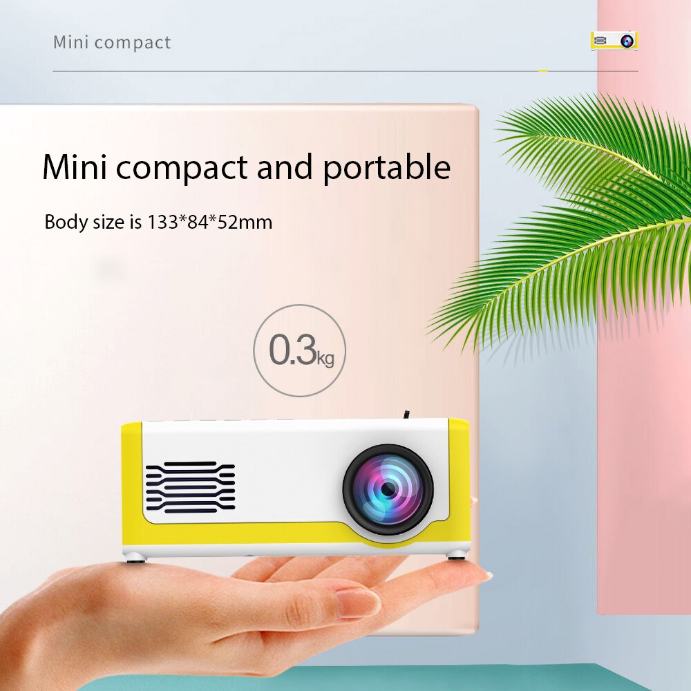 Mini Projector Hd Huis Projector Theater Mediaspeler Ondersteuning 1080P Av Usb Micro Sd Card Usb Draagbare Pocket Beamer pk YG-300 J9