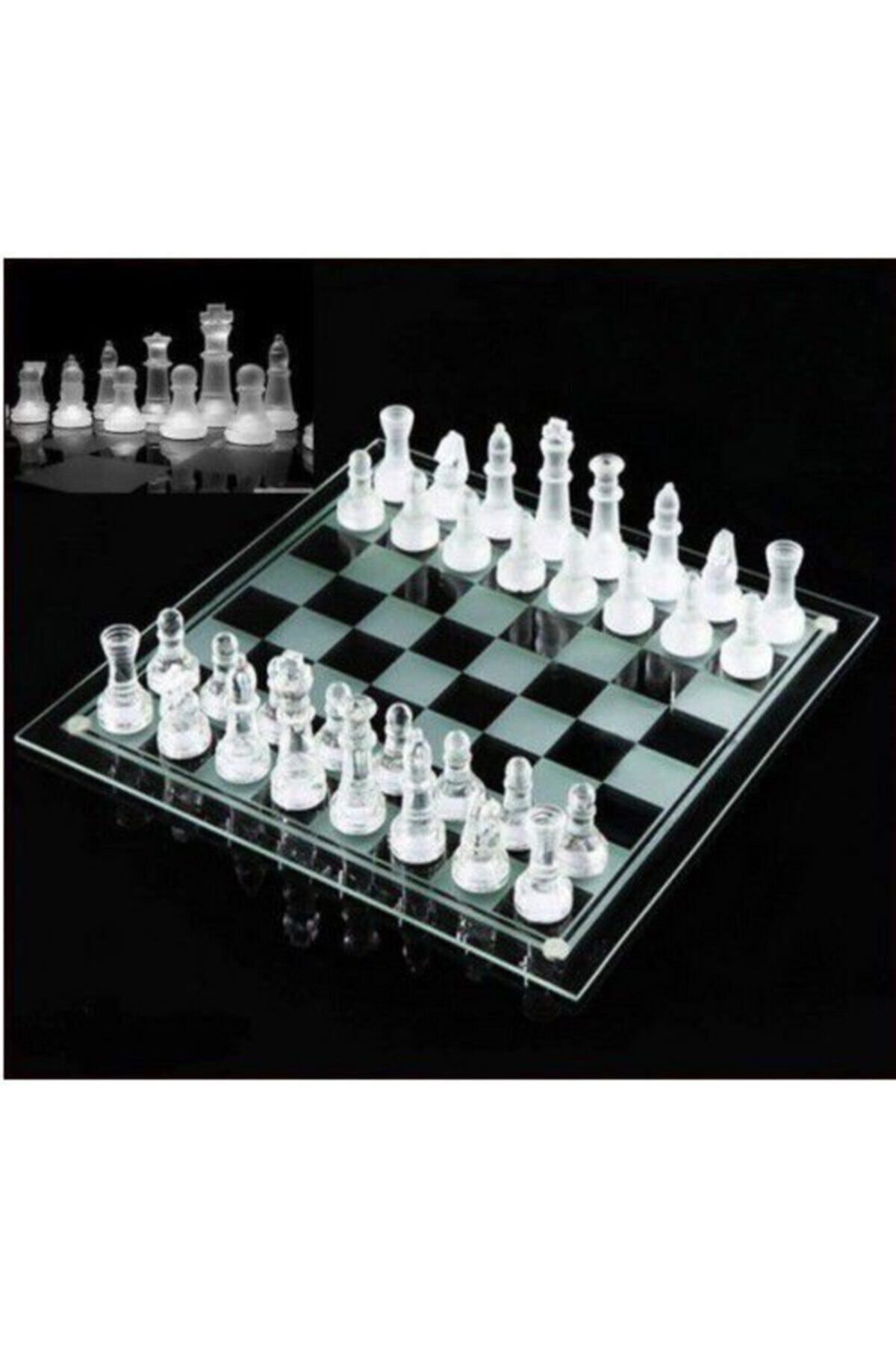 Chess Glass Chess set 25 Cm X 25 Cm decor 32 piece Glass Game Stones 1 PCs glass Chess Stand