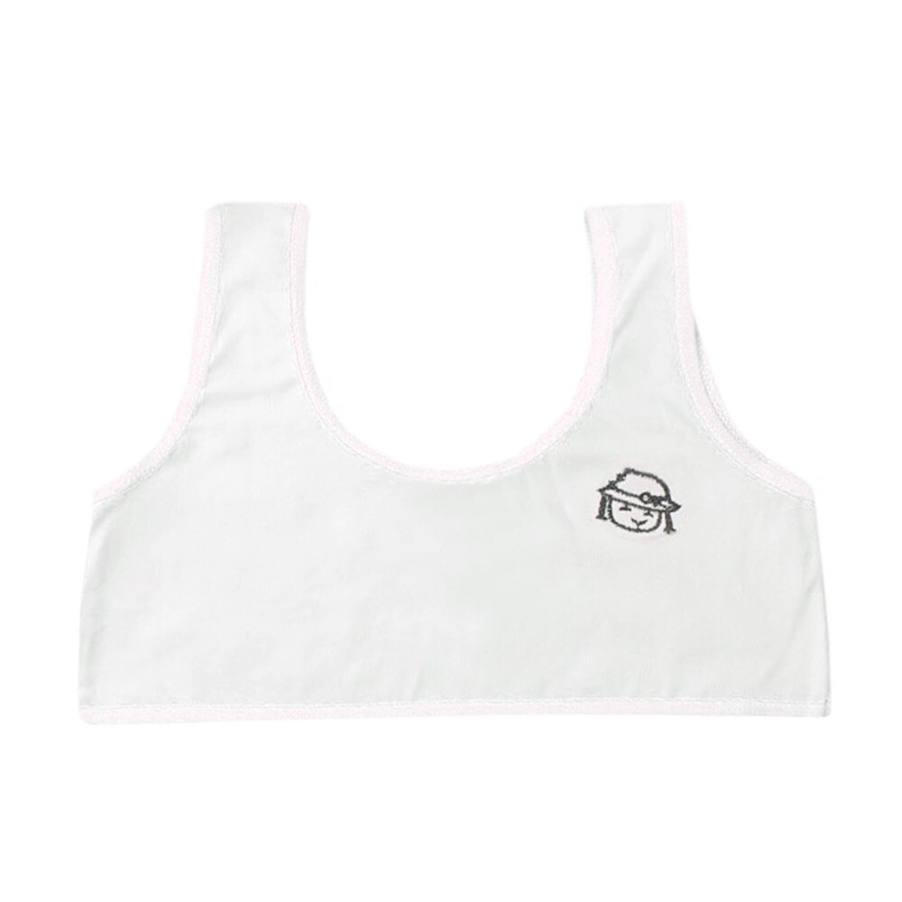 Lovely Baby Girls Tanks Printing Underwear Bra Vest Cotton Children Underclothes Sport Undies Camisoles 1220: White