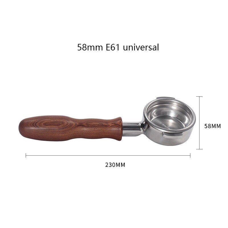 EXPOBAR – Machine à café E61, en bois massif, poignée sans fond, 58MM, universelle, en acajou