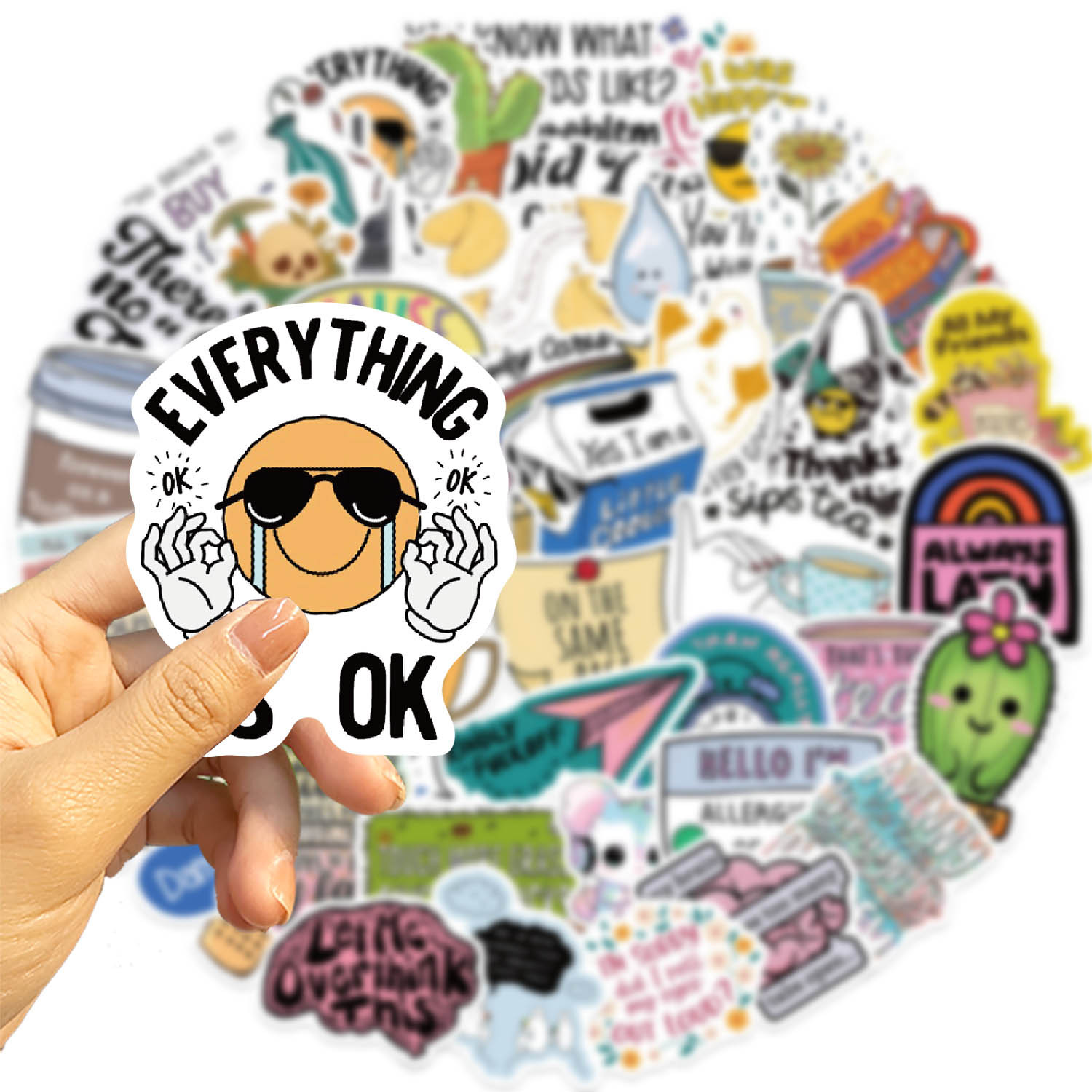 Sarcastic Stickers 50Pcs, Funny Snarky Humorous Quotes Vinyl Decal Stuff, Waterproof Sticker Pack for Adults, Water Bottle