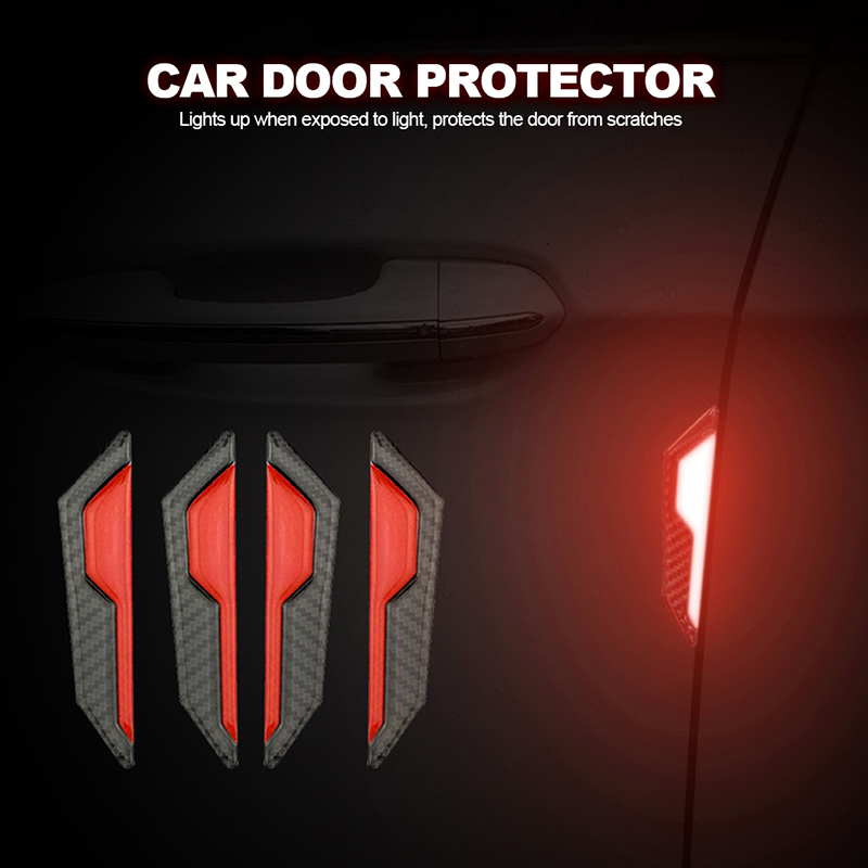 4 Uds. Pegatinas anticolisión para puerta de coche, pegatinas para el cuerpo, pegatinas de advertencia reflectantes, decorativas, resistentes a los arañazos, universales modificadas