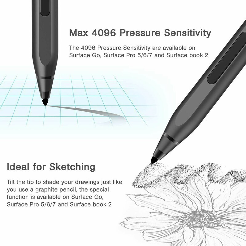 4096 Level Pressure Capacitive Touch Stylus Pen For Surface Pro3 4 5 6 7 Tablet ASUS HP Laptop With Magnetic Palm