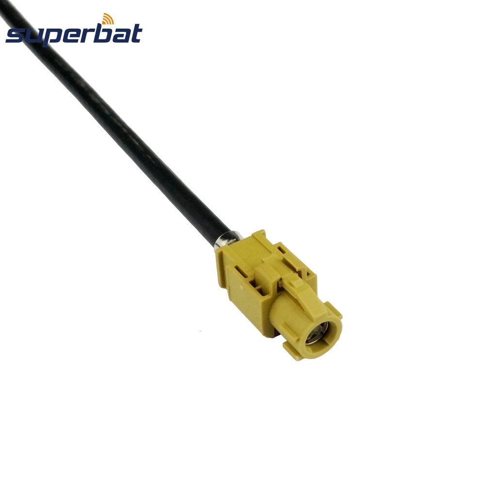 Superbat fakra k codificação hsd cabo conjunto fêmea reta para reta macho dacar 535 4 pólo 120cm antena de rádio do carro