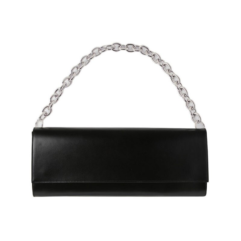 [bxx] patroon zwart wit kleur rechthoek envelop vorm enkele ketting pu leren schoudertas handtas  lm894: Zwart