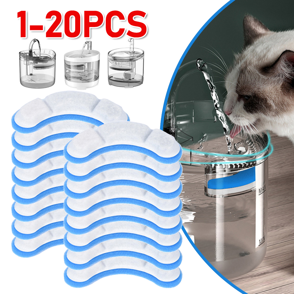 Filtros de fuente de agua para gatos, repuesto de filtro de carbón activado para WF050/WF060, accesorios de bebedero automático para mascotas, 1-20 piezas