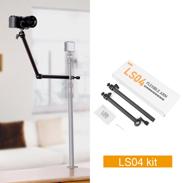 VIJIM LS01 Uittrekbaar Lampstatief Met Tafelklem - Tot 96 Cm - Voor Videolamp En Camera